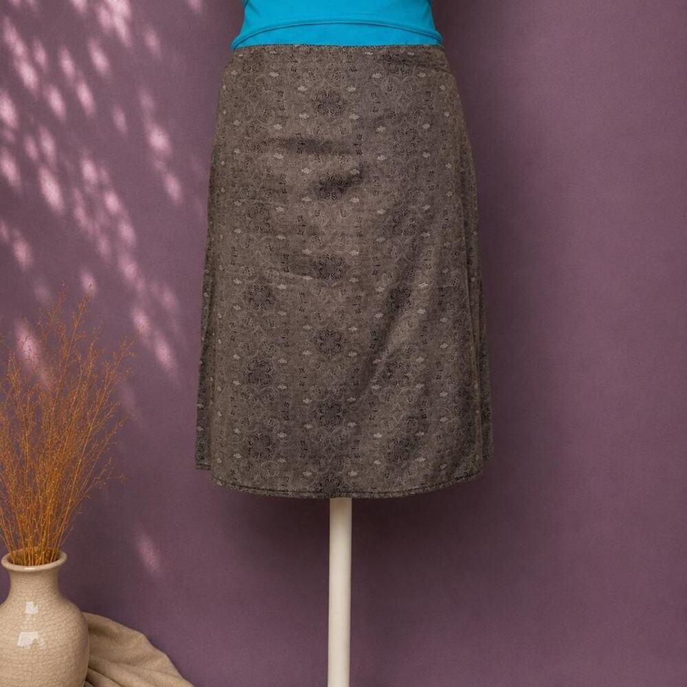 Gap khakis 100% cotton brown paisley print skirt
